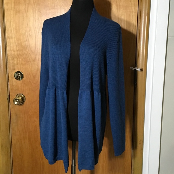 Eileen Fisher Sweaters - Eileen Fisher Cardigan Blue Wool Open Front NWOT